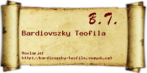 Bardiovszky Teofila névjegykártya